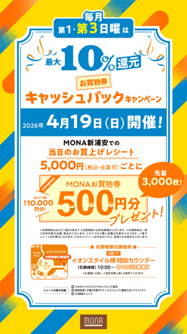 第3日曜日限定！当日のお買上げ最大10％還元キャンペーン！
