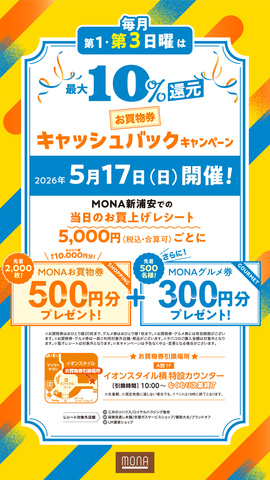 第3日曜日限定！当日のお買上げ最大10％還元キャンペーン！