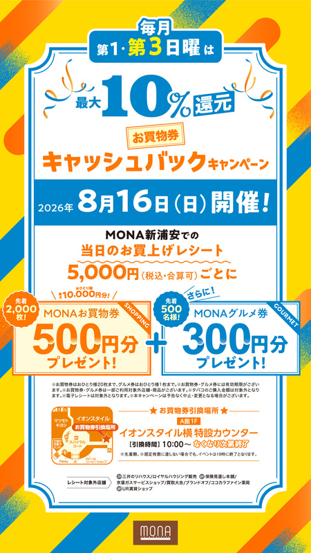 第3日曜日限定!当日のお買上げ最大10%還元キャンペーン!